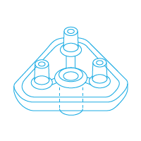 Mesoram multi injector plates without needles, circular, 3-fold, 50 pcs.