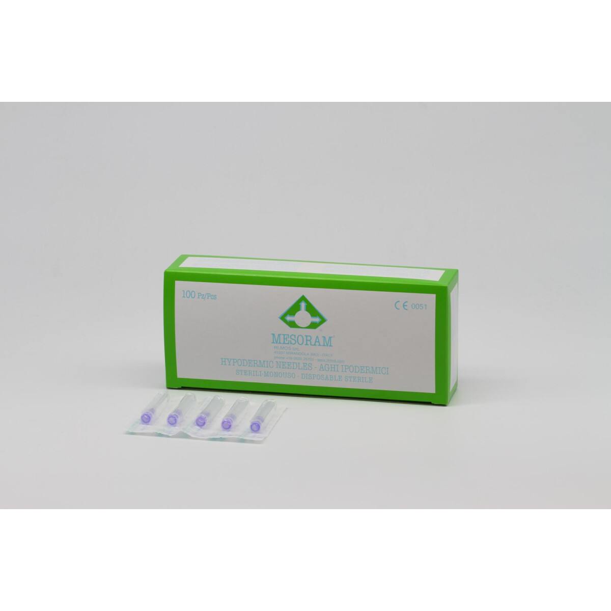 Mesoram micro-injection needles, 30G / 25mm, 100pcs.