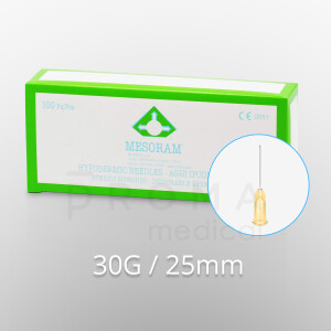 Mesoram micro-injection needles, 30G / 25mm, 100pcs.