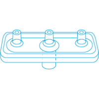 Mesoram multi injector plates without needles, linear, 3-fold, 50 pcs.