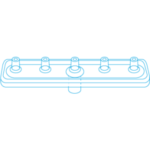 Mesoram multi injector plates without needles, linear, 5-fold, 50 pcs.