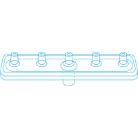 Mesoram multi injector plates without needles, linear, 5-fold, 50 pcs.