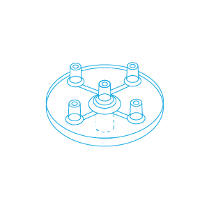Mesoram multi injector plates without needles, circular, 5-fold, 50pcs.