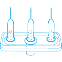 Mesoram multi injector plates with micro-injection needles, linear, 3-fold, 30G / 6mm, 36pcs.