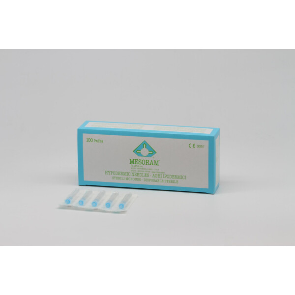 Mesoram micro-injection needles,  27G / 12mm, 100pcs.