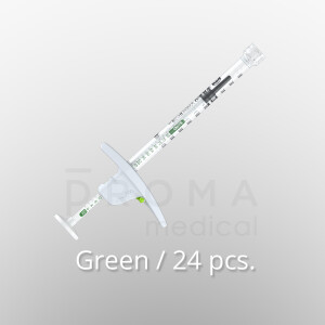3Dose fine dosage syringe, 125 Green, 1ml, 24 pcs.