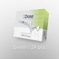 3Dose fine dosage syringe, 125 Green, 1ml, 24 pcs.